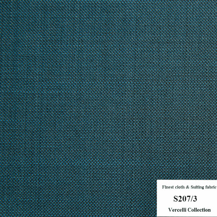 S207/3 Vercelli CVM - Vải Suit 95% Wool - Xanh rêu Trơn